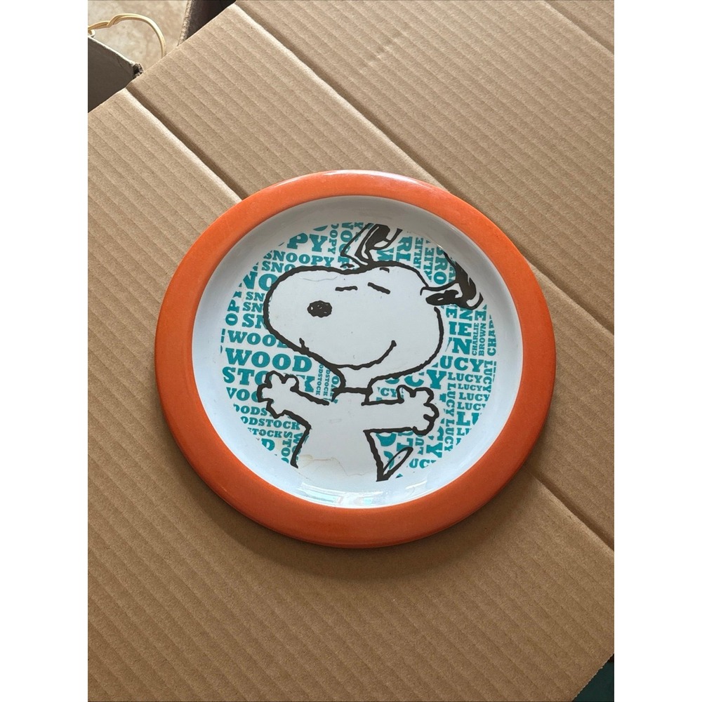 Snoopy Woodstock Plate Peanuts Kids Plastic Easy To Wash